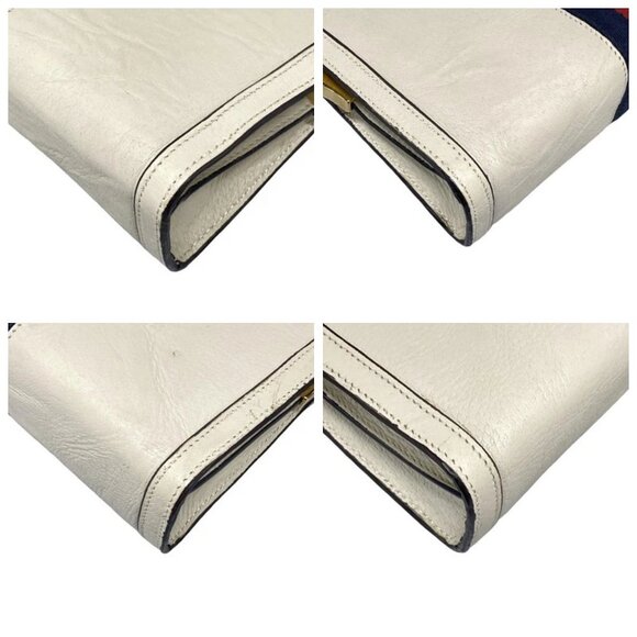 GUCCI Ophidia GG Small Shoulder Bag Cream Navy Red Leather -615-041125 - Picture 6 of 14